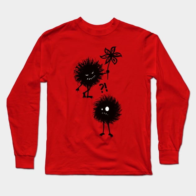 Evil Bugs Friends - Funny Cute Characters Long Sleeve T-Shirt by Boriana Giormova